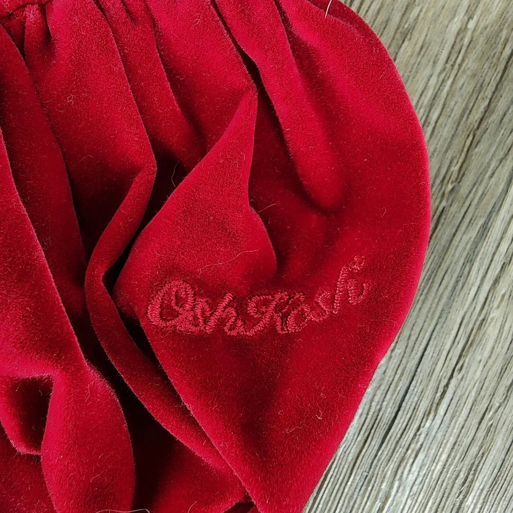 Vintage OshKosh Kids Girls Red Velvet Peter Pan Collar Bow Dress Size 12‎ Months